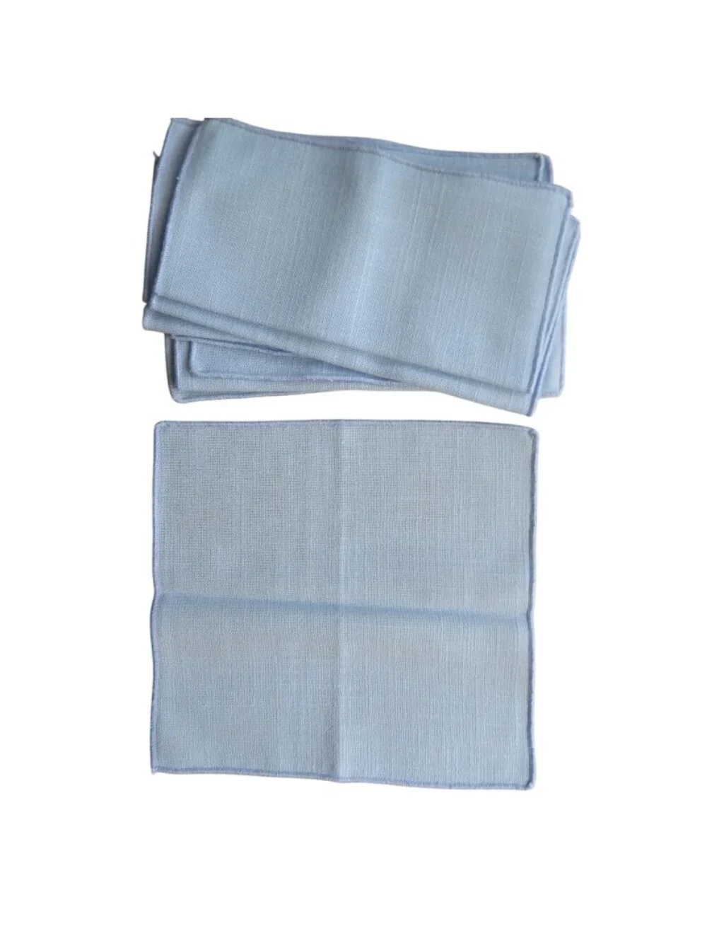 Set of 8 Light Blue Linen Blend Napkins 9